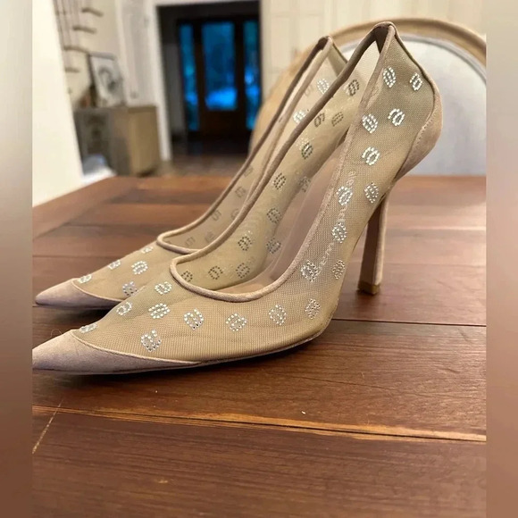 Alexander Wang Shoes - Alexander Wang Delphine 105 Crystal Pump Nude